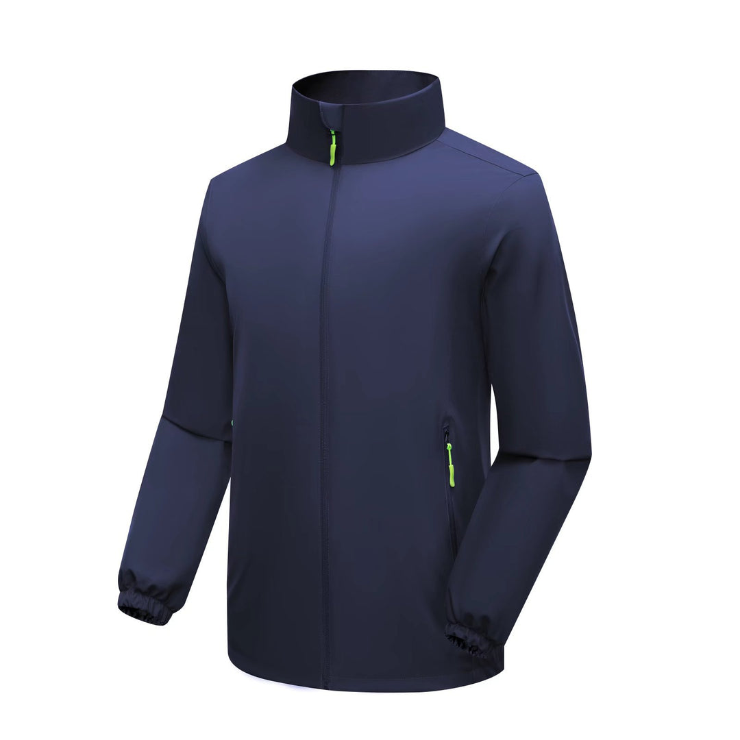 Herren Winddichte Softshelljacke mit hohem Stehkragen und Reißverschlusstaschen Drune