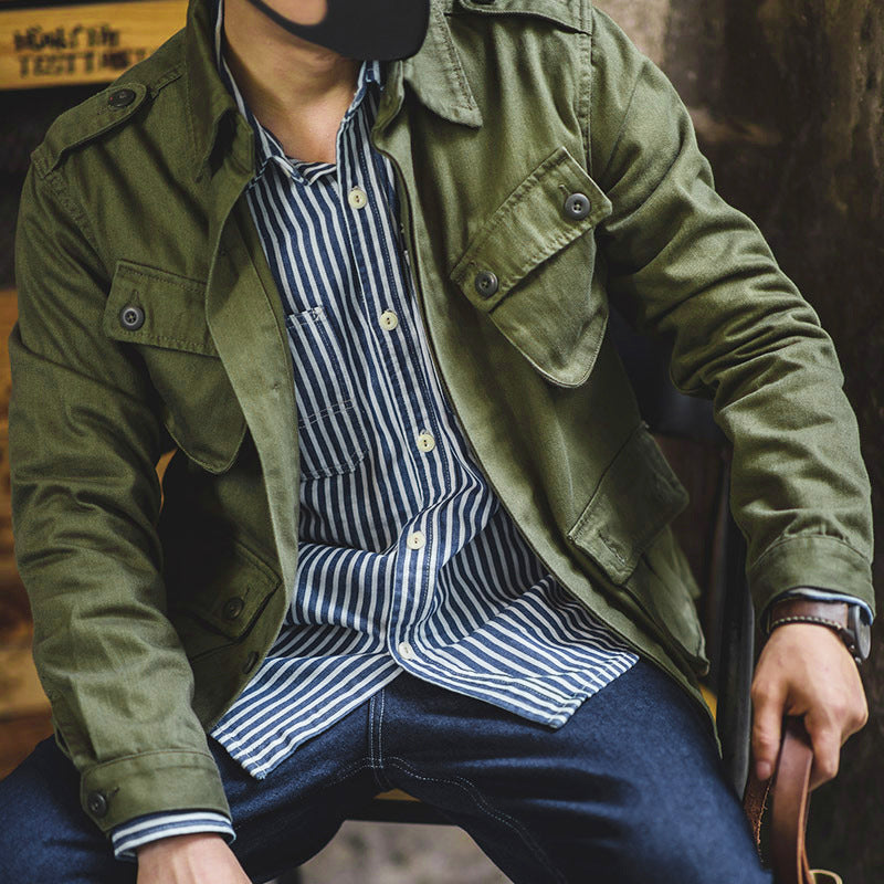 Herren robuste Utility-Jacke mit großzügigen Taschen und verstärkten Nähten Drune