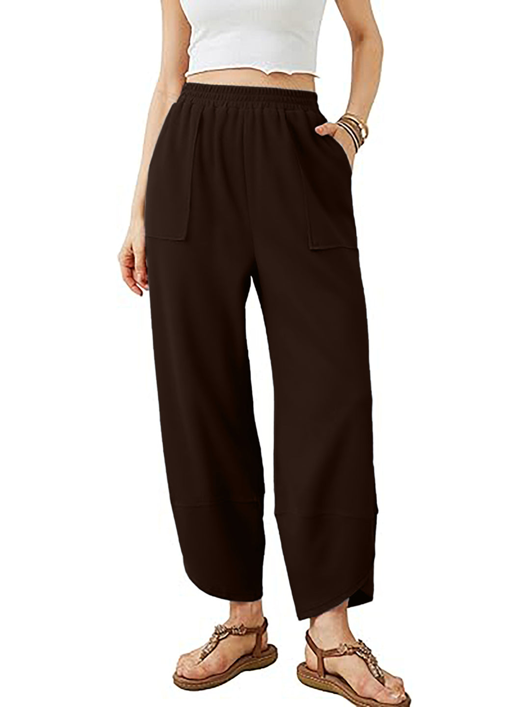 Damen Culotte-Hose mit elastischem Bund und aufgesetzten Taschen Drune