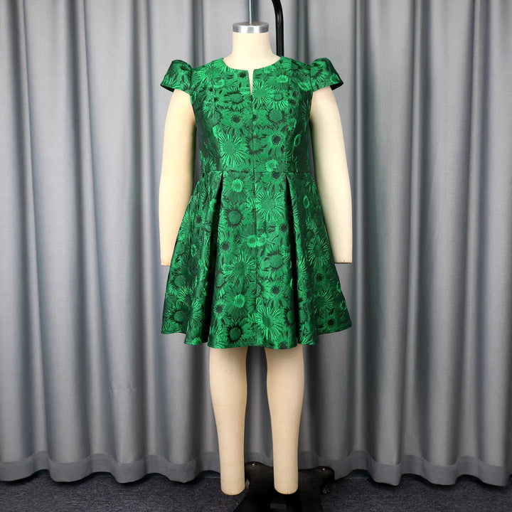 Damen A-Linien Kleid mit floralen Mustern und Wickeloberteil Drune