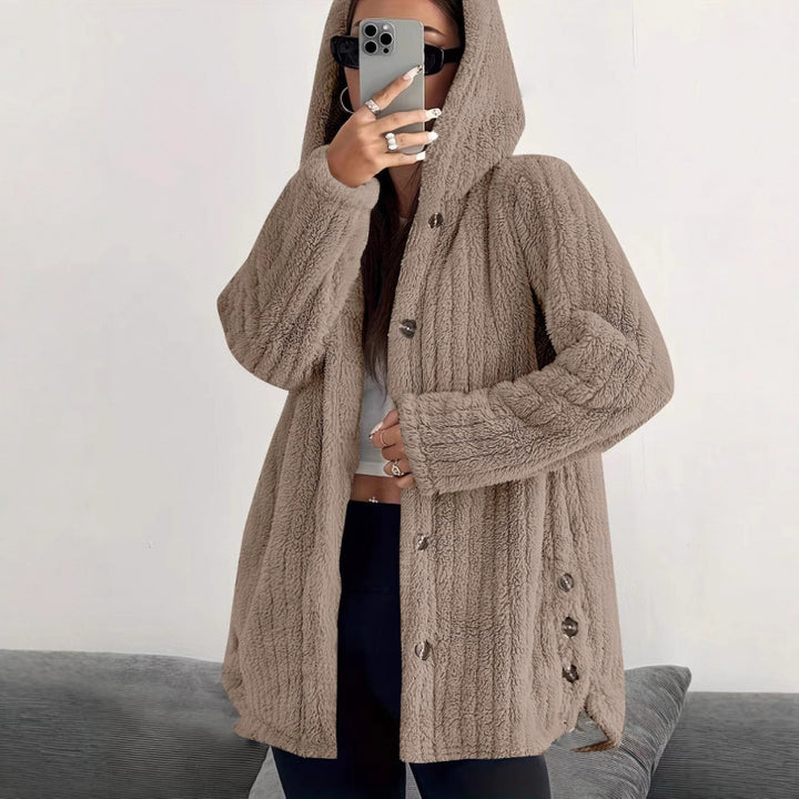 Damen kuschelige Fleecejacke Drune