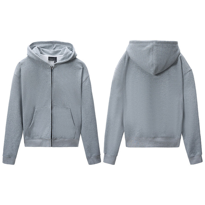 Unisex Kapuzenjacke mit durchgehendem Reißverschluss, entspanntem Oversize-Schnitt und Kängurutasche Drune
