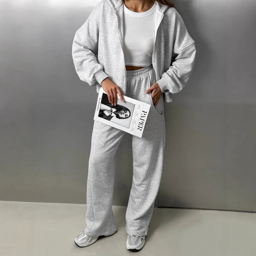 Damen Freizeit Hoodie Set Drune