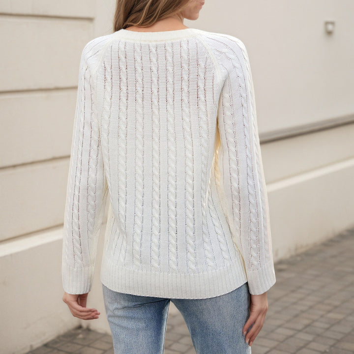 Damen Strickpullover mit Herz-Applikation und luftiger Maschenstruktur Drune