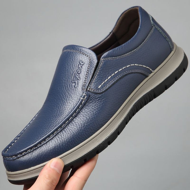 Herren Klassische Lederoptik Slipper im Mokassin-Stil mit gepolsterter Komfortsohle Drune