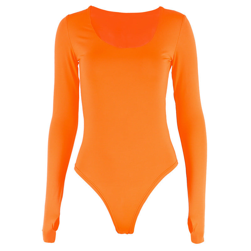 Damen Figurbetontes Langarmoberteil mit tiefem Ausschnitt und eleganter Passform Drune