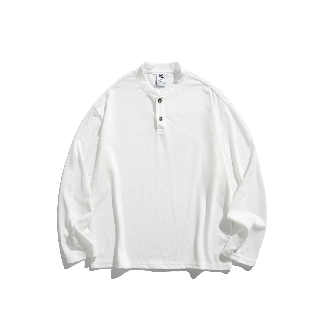 Unisex Langärmeliges Henleyshirt mit kurzer Knopfleiste und relaxed Fit Drune