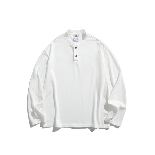 Unisex Langärmeliges Henleyshirt mit kurzer Knopfleiste und relaxed Fit Drune