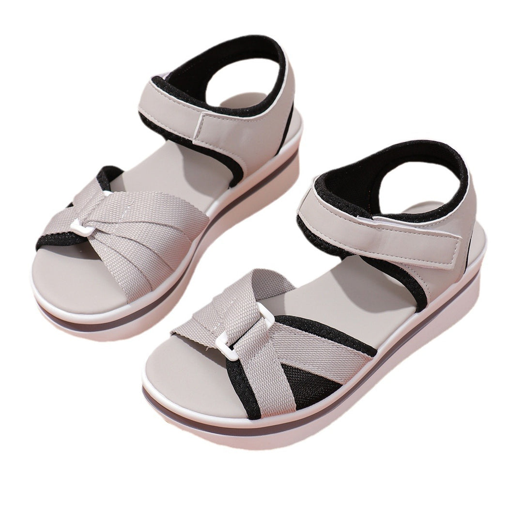 Damen Plateau-Sandalen mit verstellbarem Klettverschluss und atmungsaktivem Mesh Drune