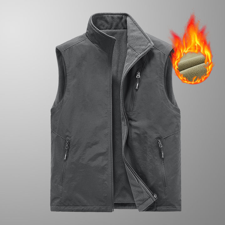 Herren Wärmende Fleece-Jacke ohne Ärmel Drune
