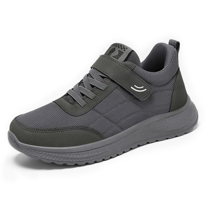 Damen nan leichter Alltag-Walking-Sneaker mit Klettverschluss und elastischer Schnürung, stoßdämpfender EVA-Zwischensohle und gepolstertem Fersenkragen Drune