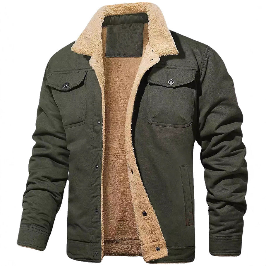 Herren gefütterte Steppjacke im Utility-Stil mit warmem Innenfutter Drune