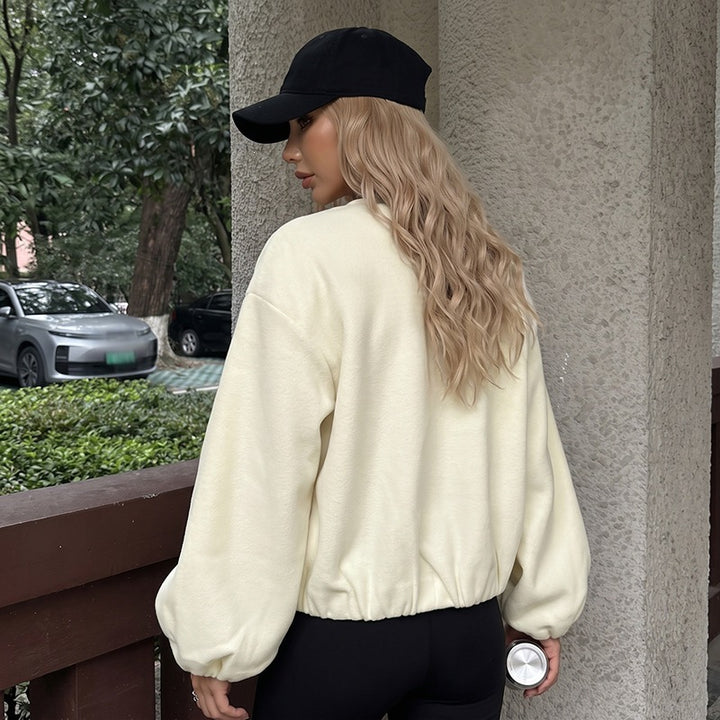 Damen Trendige Bouclé Jacke Drune