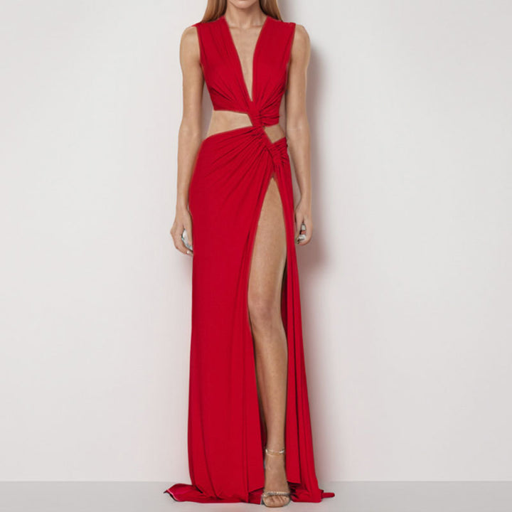 Damen Glamouröses Cut-Out Kleid Drune