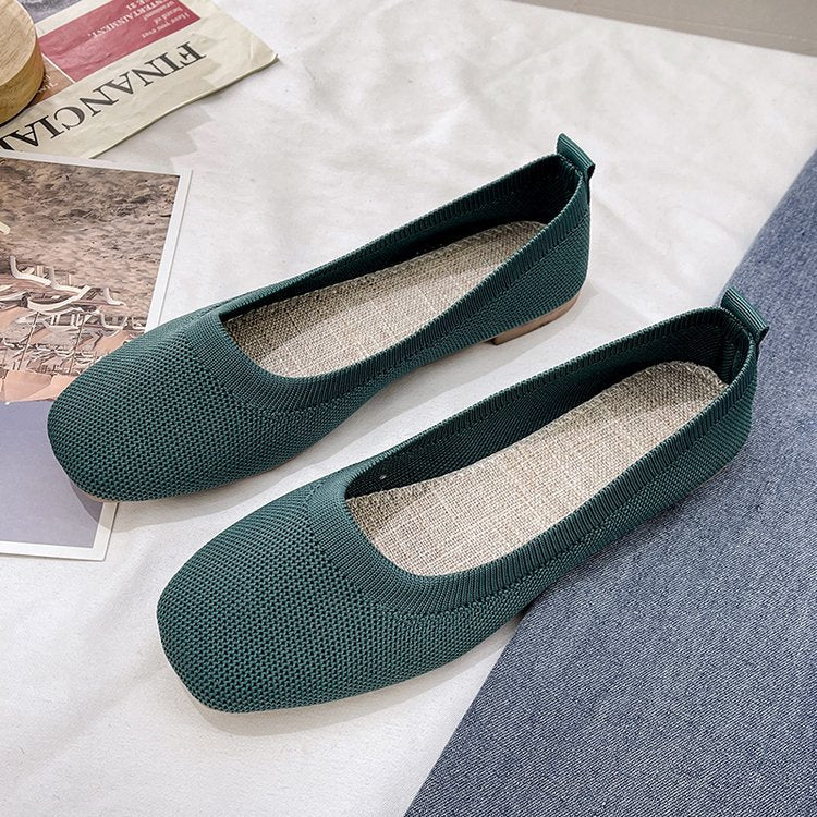 Damen Bequeme Slip-On Ballerinas mit atmungsaktiver Obermaterialstruktur Drune
