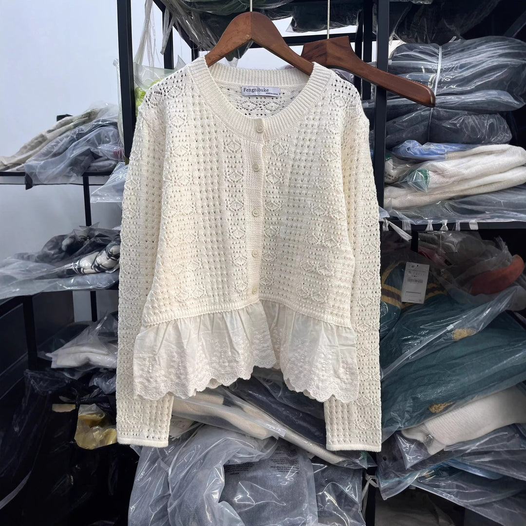 Damen Strickjacke mit voluminösem Saum und eleganten Details Drune