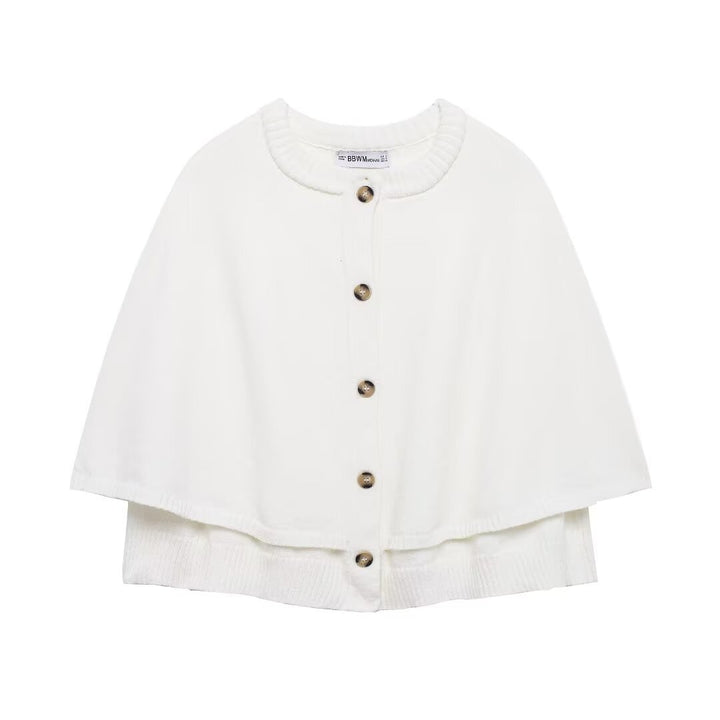 Damen Cape-Cardigan mit Knopfleiste und zweilagigem Umhang Drune