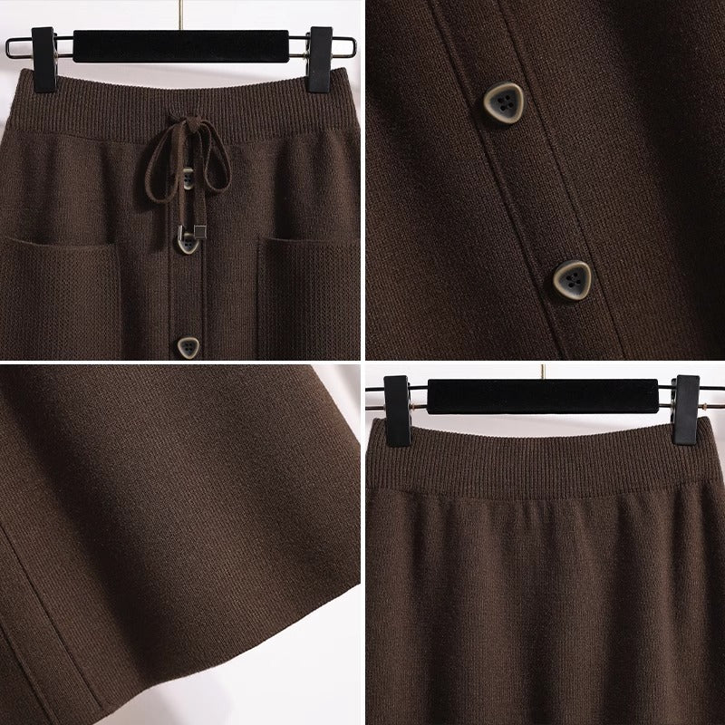 Damen Eleganter Maxirock mit praktischen Taschen Drune