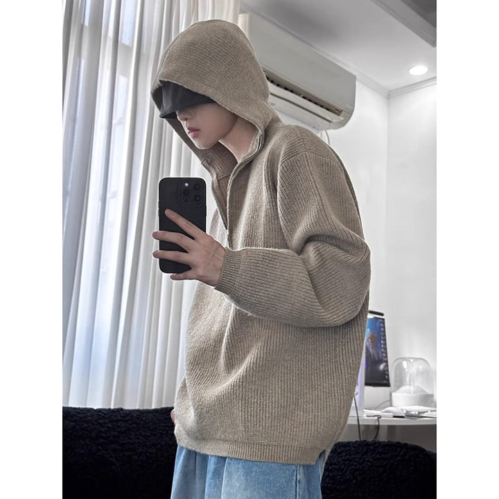 Herren Cozy Grobstrickpullover mit Reißverschluss Drune