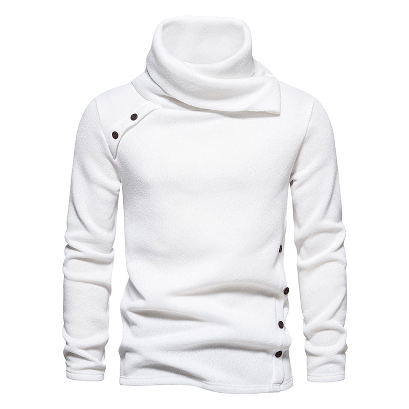 Herren nan Strickpullover mit großem Schalkragen, asymmetrischer Knopfleiste und schmaler Silhouette Drune