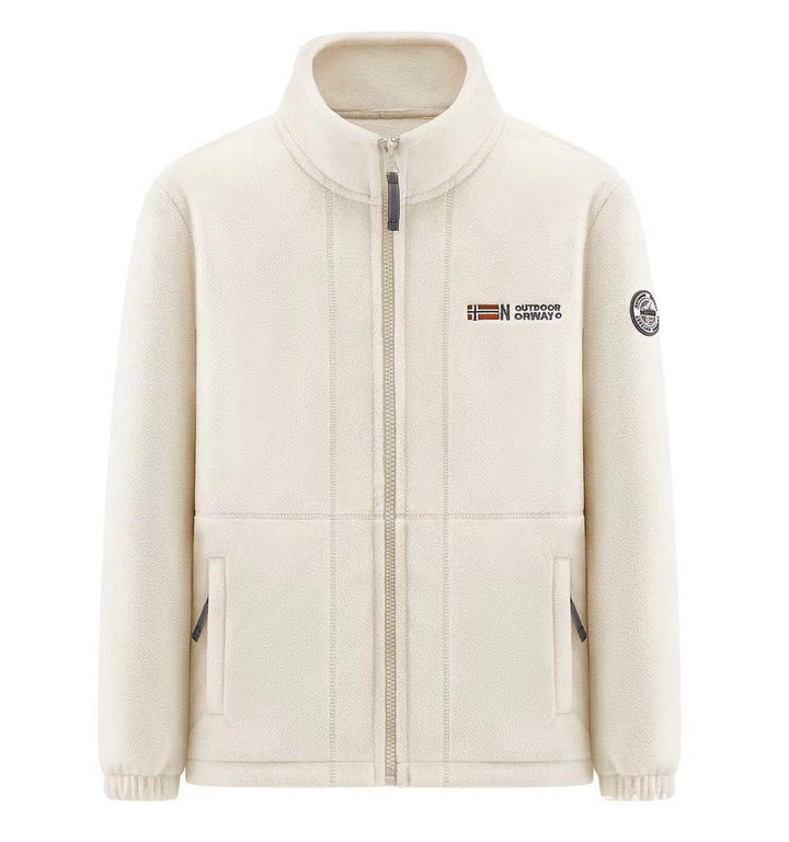 Herren Fleecejacke mit Stehkragen, durchgehendem Reißverschluss und Teddy-Innenfutter Drune