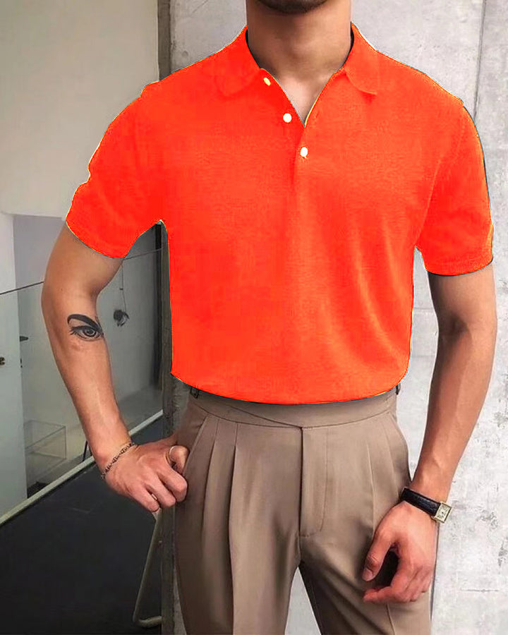 Herren nan Premium-Feinstrick-Poloshirt mit offenem Hemdkragen und dezenter Knopfleiste Drune