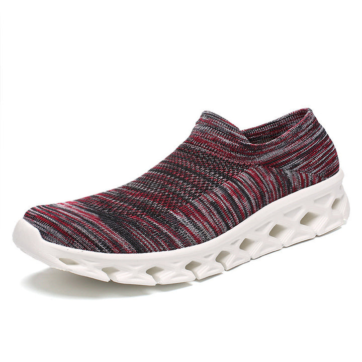 Unisex Leichter Slip-On Strick-Freizeitschuh mit wabenförmiger Hohlkammer-Sohle Drune