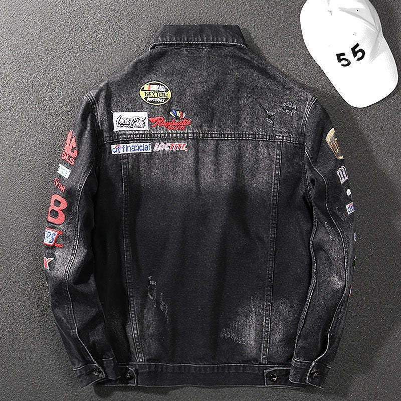 Herren Modische Denim-Jacke Drune
