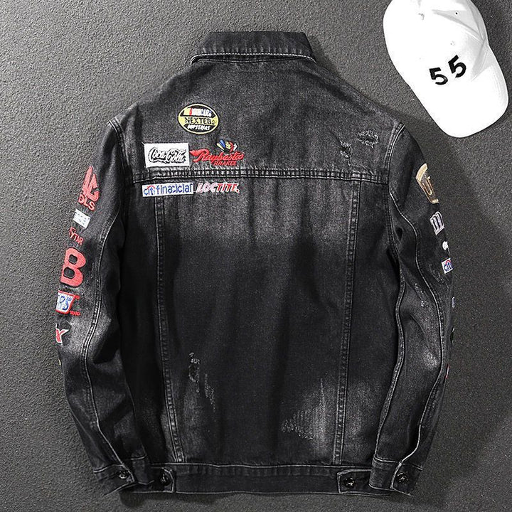Herren Modische Denim-Jacke Drune