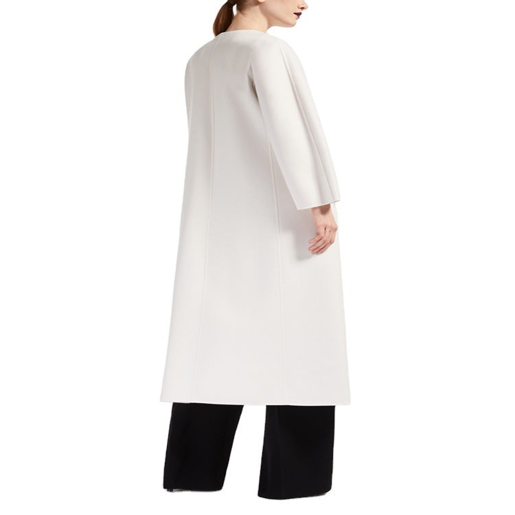 Damen Oversize-Mantel mit Rundhals und verdeckter Knopfleiste Drune