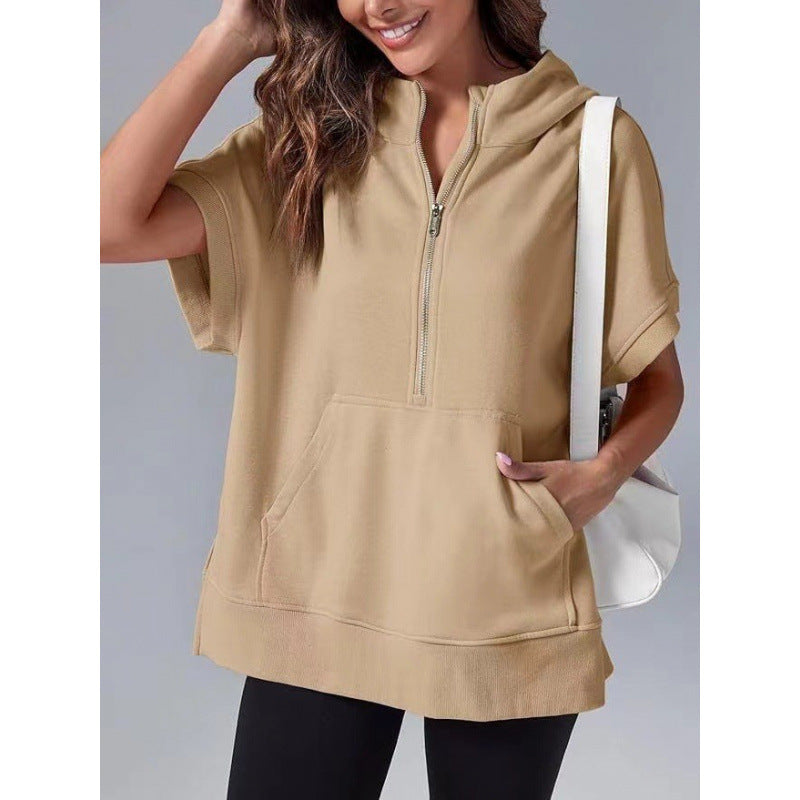 Damen Lässiger Kapuzenpullover mit Reißverschluss und praktischen Taschen Drune