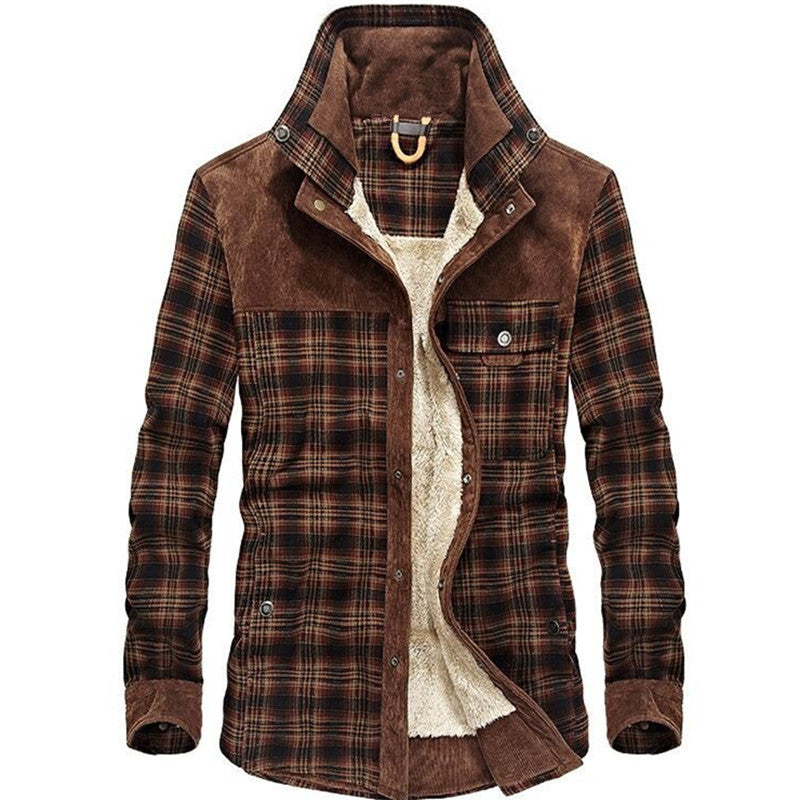 Herren Fleecegefütterte Flanelljacke Drune