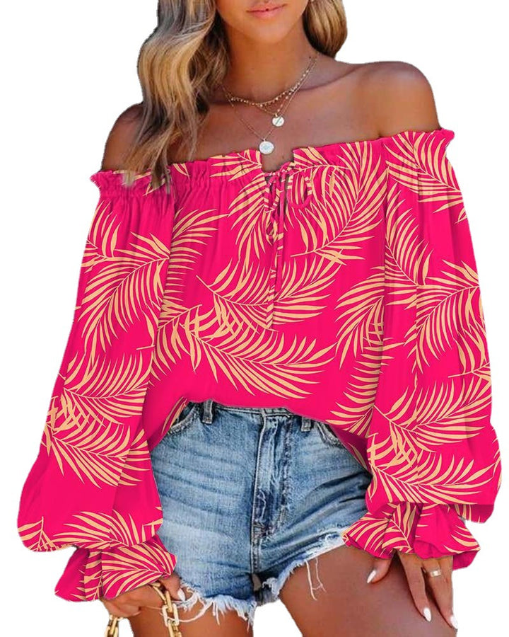 Damen Off-Shoulder Batik Bluse Drune