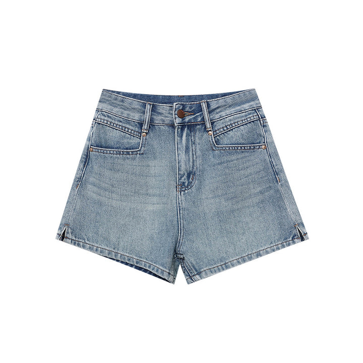 Damen lässige Denim-Shorts mit hohem Bund und klassischem Schnitt Drune