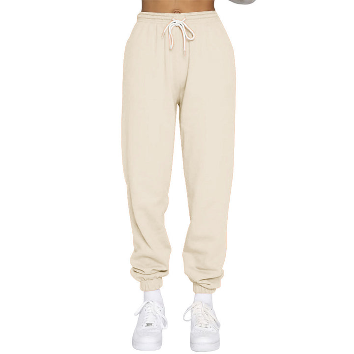 Damen nan High‑Waist Relax-Jogginghose mit elastischem Komfortbund, Kordelzug und gerippten Knöchelbündchen Drune