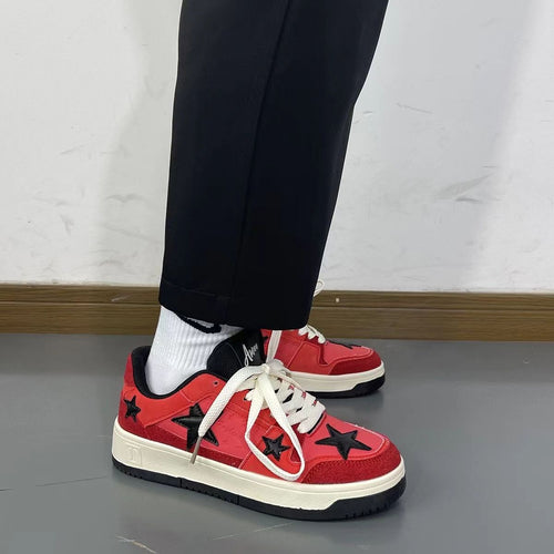 Damen Sportliche Sneakers mit auffälliger Sternenapplikation und robustem Profil Drune