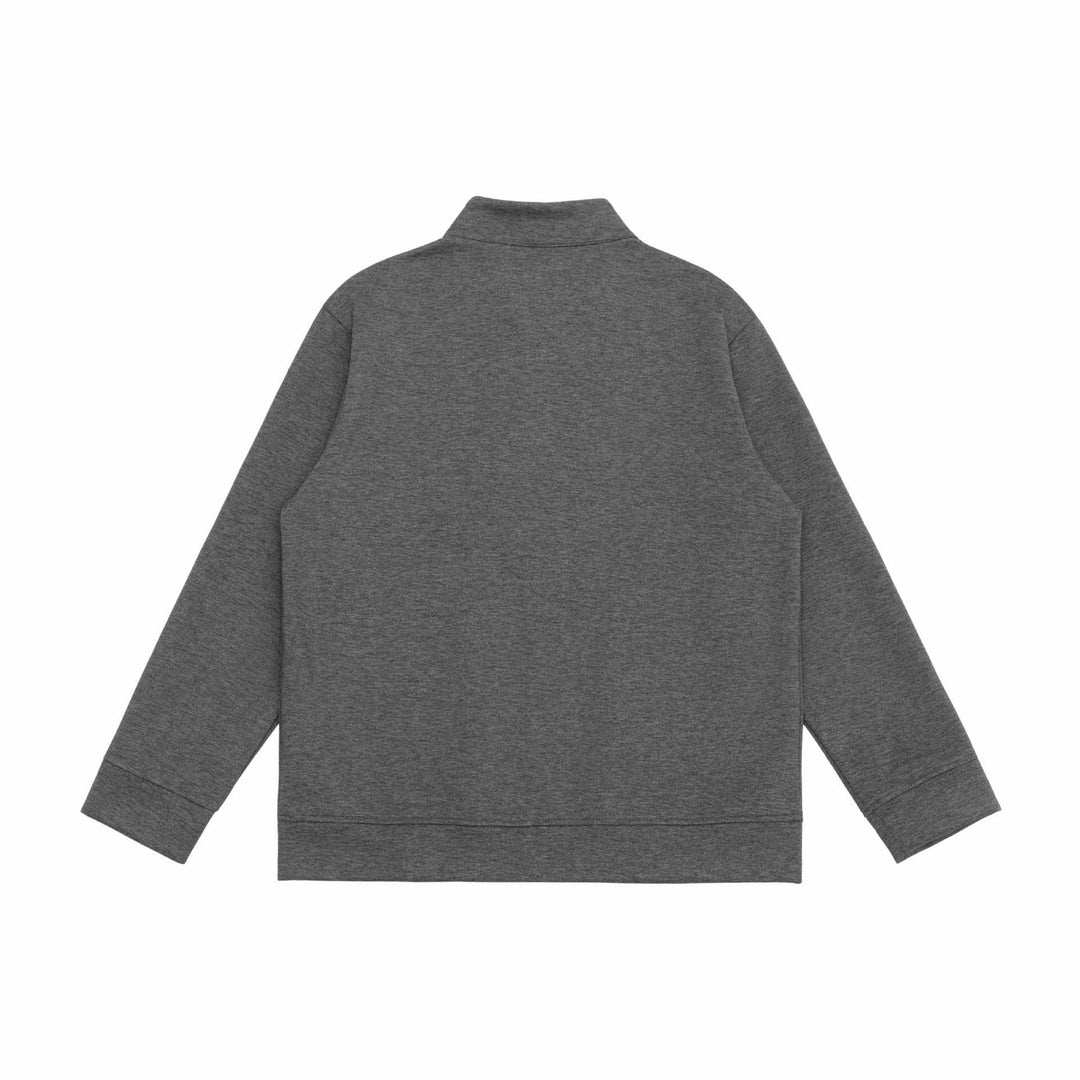 Herren Sweatjacke mit Stehkragen, durchgehendem Reißverschluss und kontrastierten Ärmeleinsätzen Drune