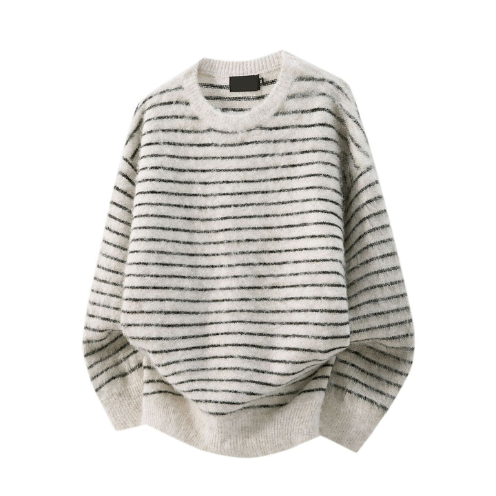 Damen Lässiger Strickpullover mit Streifen Drune