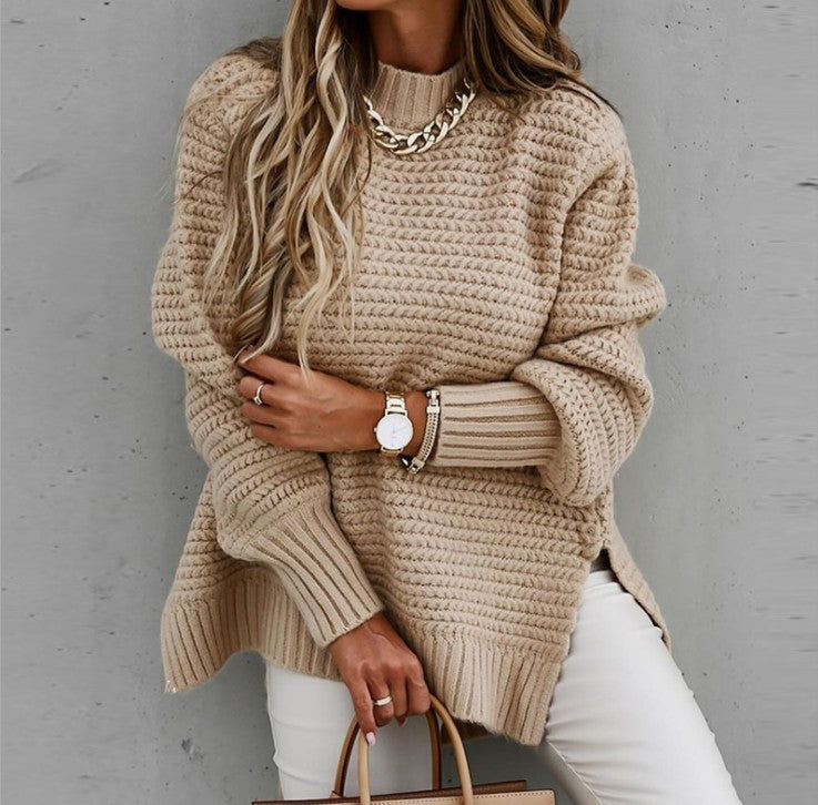 Damen kuscheliger Strickpullover mit strukturiertem Muster und weitem Schnitt Drune