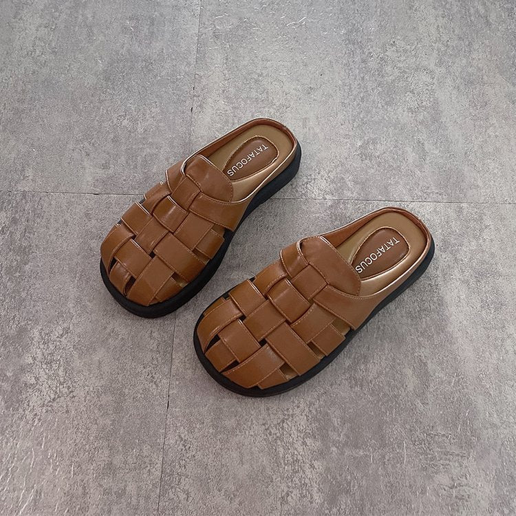 Damen Komfortable geflochtene Sandalen mit bequemer Fußbettgestaltung Drune