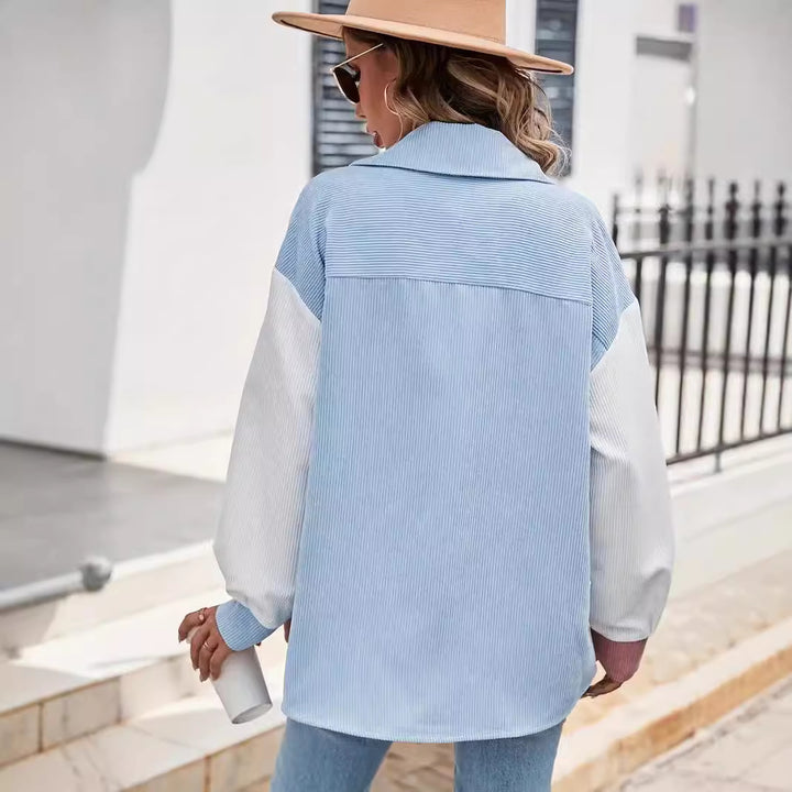 Damen Cordjacke mit Farbblockdesign Drune