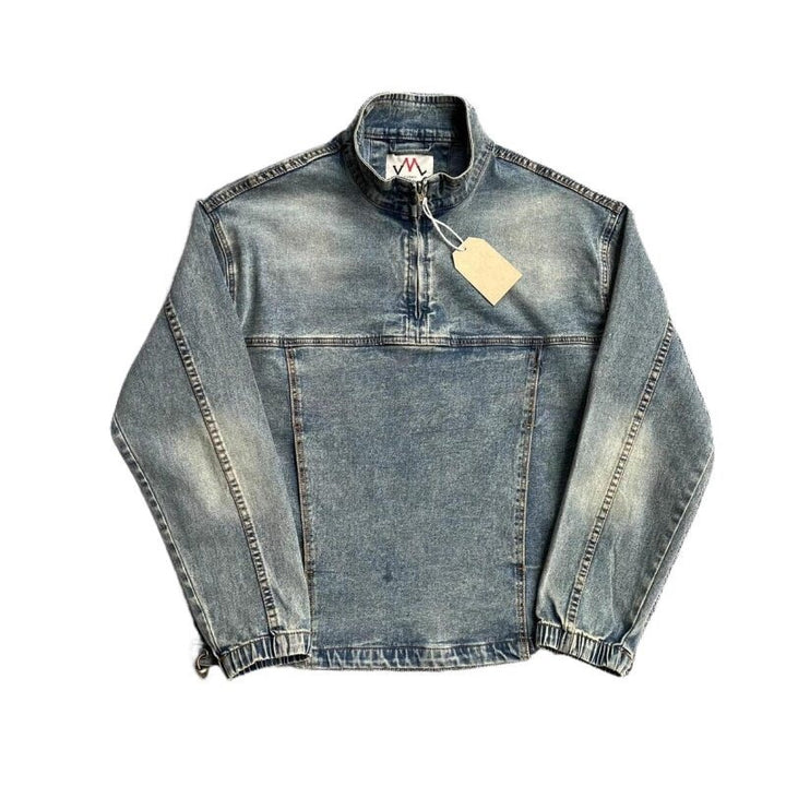 Herren Modische Jeansjacke mit Stehkragen Drune