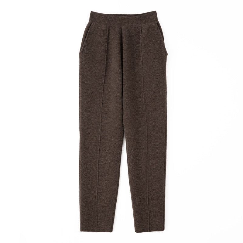 Damen Strickhose mit schmaler Beinform, elastischem Bund und Bügelfalte Drune