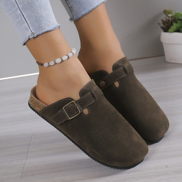 Herren Wildleder Clog mit ergonomischem Kork-Fußbett und verstellbarer Metallschnalle Drune
