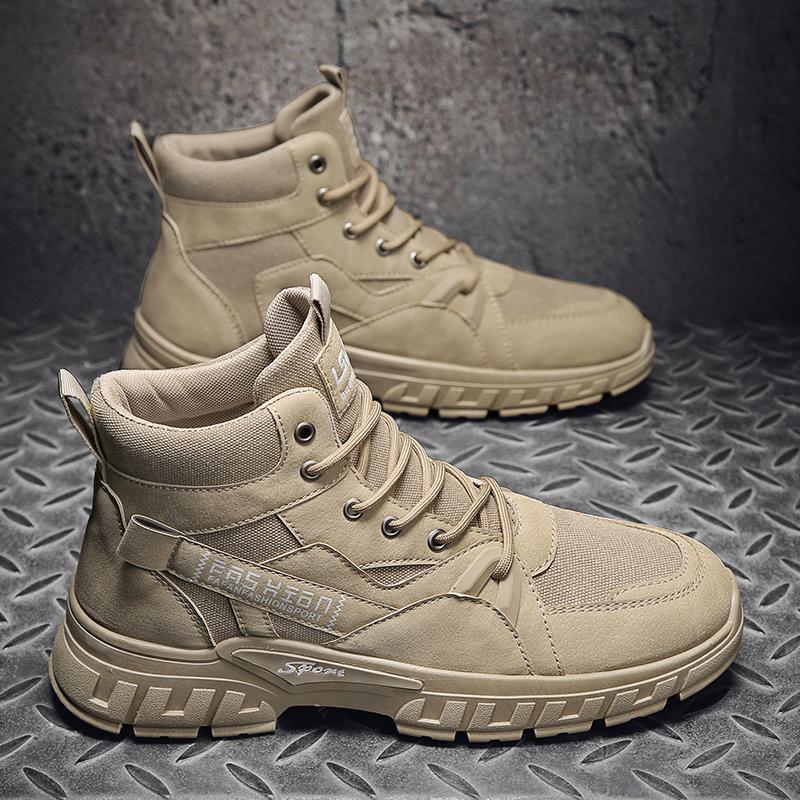 Herren robuste High-Top Outdoor-Boots mit profilierter Offroad-Sohle, gepolstertem Knöchelkragen und verstärkter Zehenkappe Drune