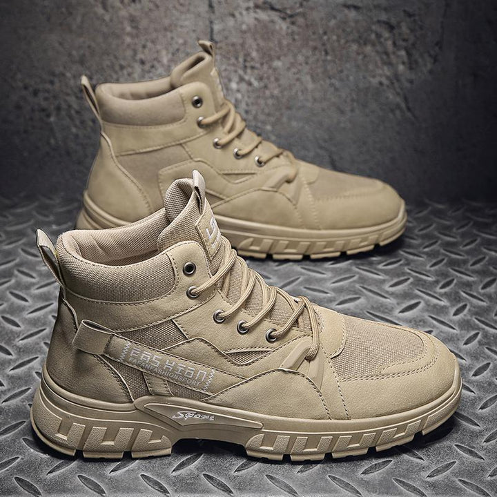 Herren robuste High-Top Outdoor-Boots mit profilierter Offroad-Sohle, gepolstertem Knöchelkragen und verstärkter Zehenkappe Drune