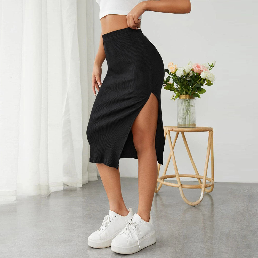 Damen Midirock mit schlankem Schnitt und seitlichem Schlitz Drune