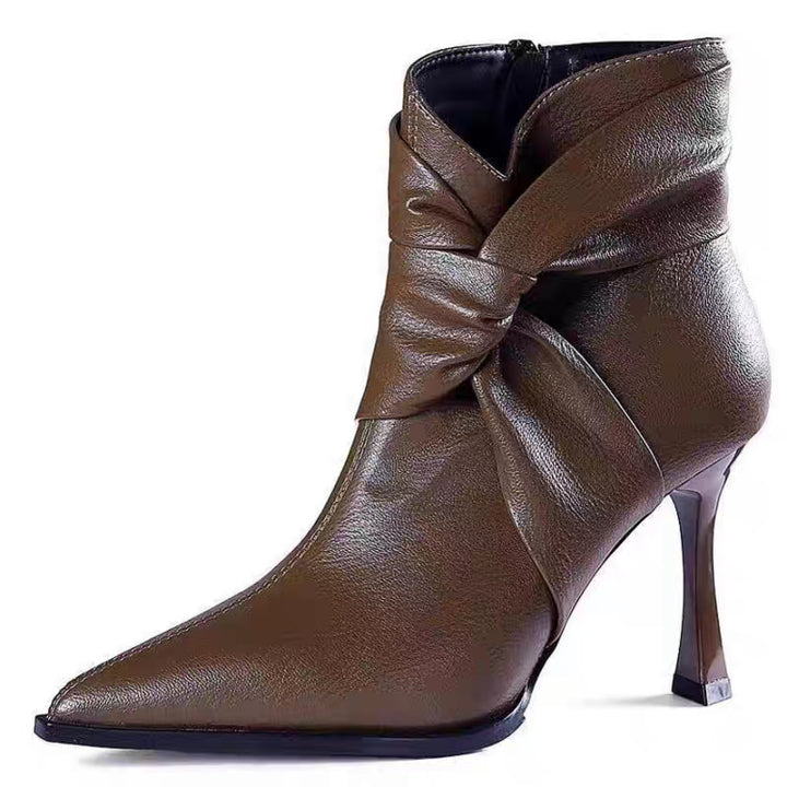 Damen Elegante Stiefeletten mit Schleifen-Detail Drune