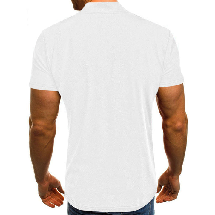 Herren Kurzarm Shirt mit modischem Reißverschluss Drune