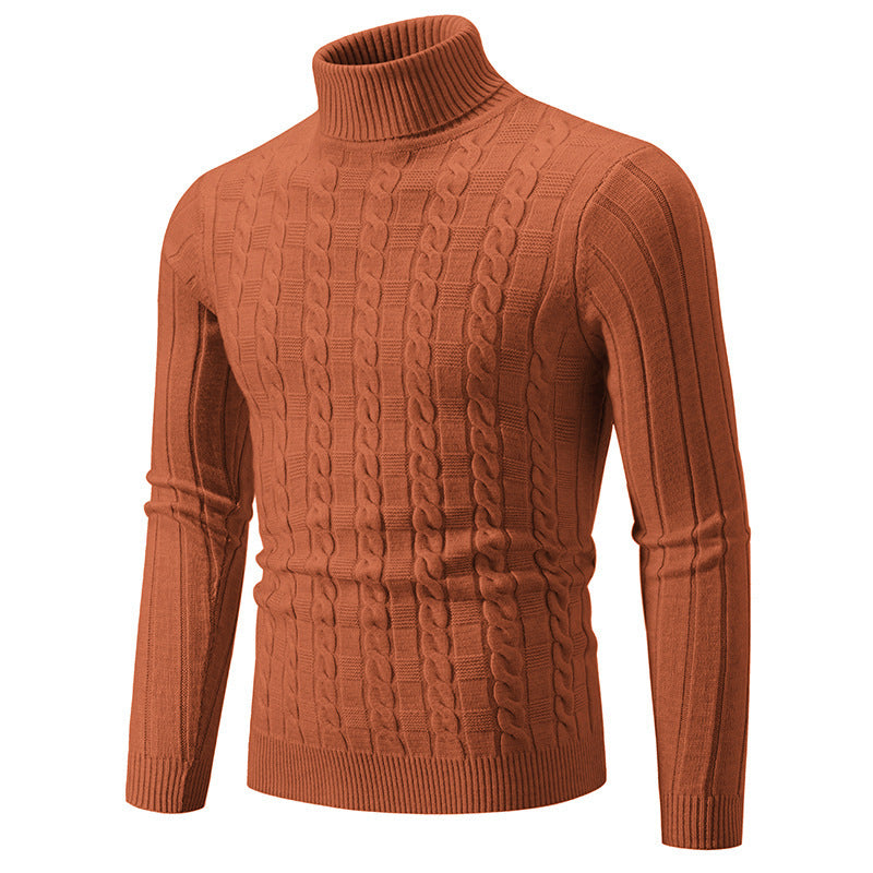 Herren modischer Rollkragenpullover mit strukturiertem Zopfdesign Drune